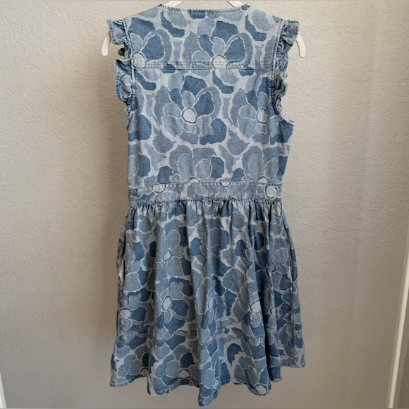 Kate Spade Denim Abstract Peony Floral Fit & Flare Dress - Picture 4 of 4